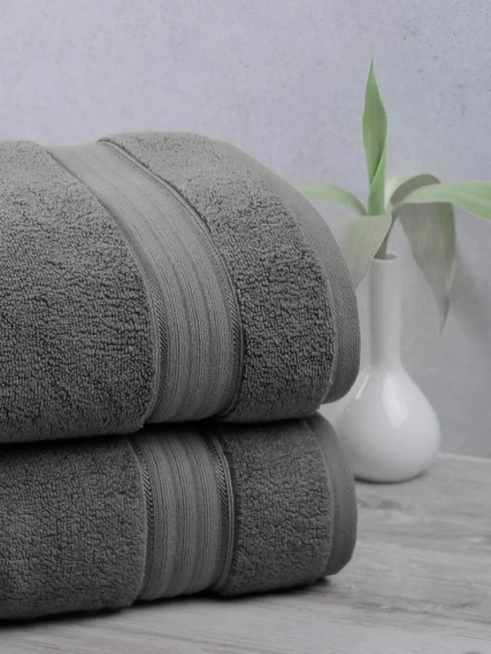 NEW  Cotton Bath Sheets  GRAY 2 Count